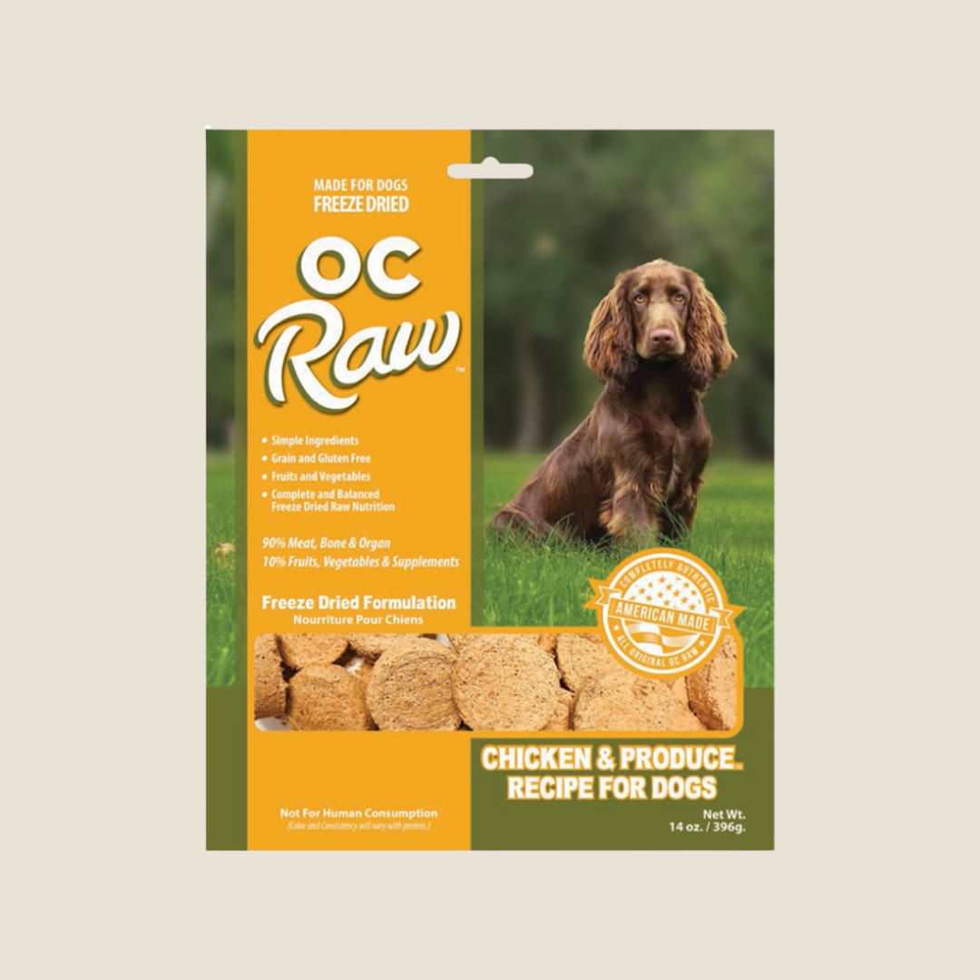 OC Raw Freeze Dried Patties Chicken & Produce