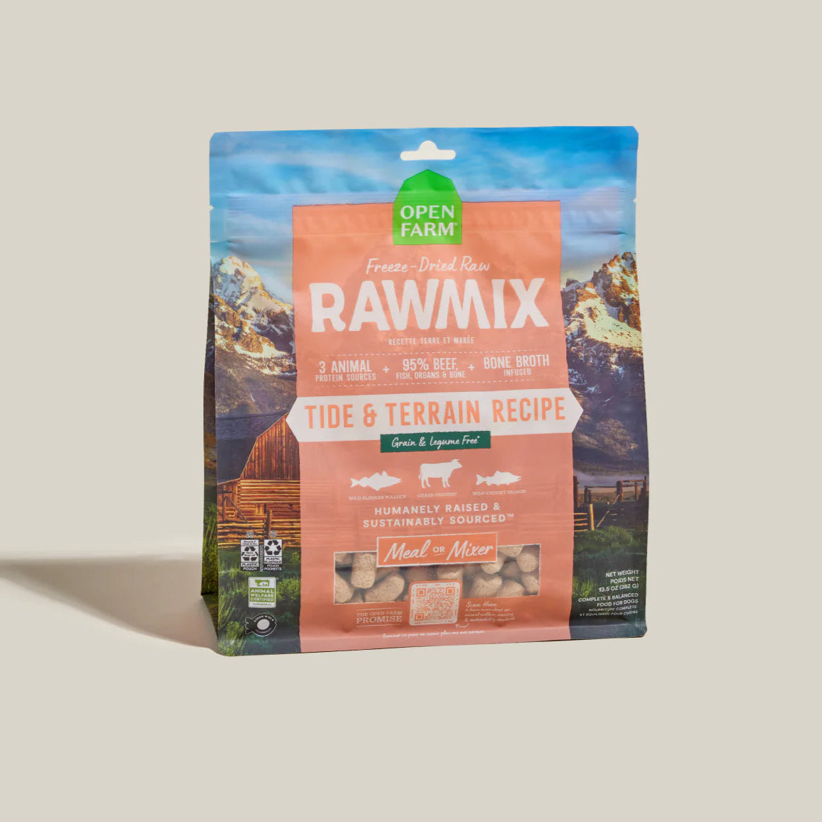 Package of Open Farm Rawmix on a light gray background