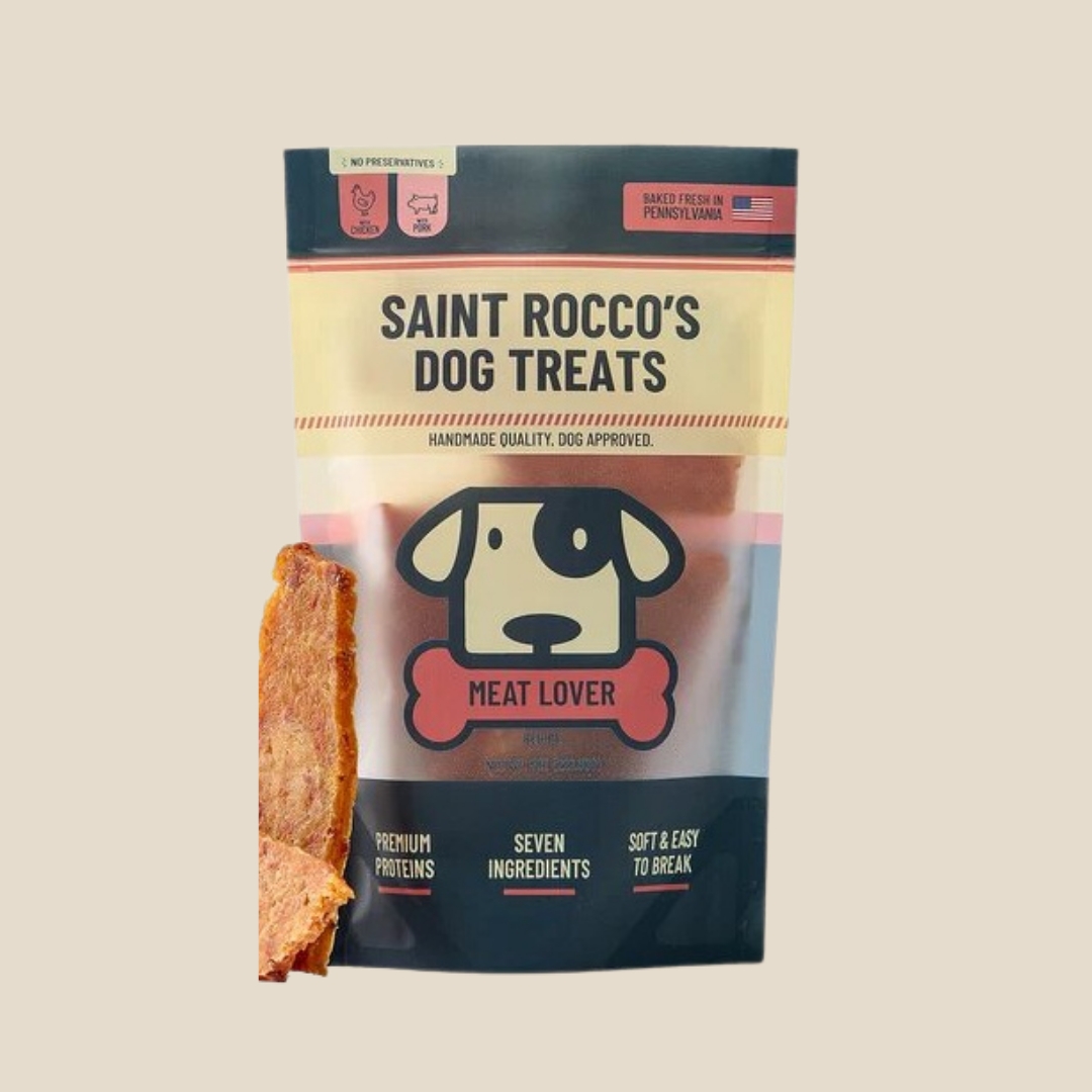 Saint Rocco's Meat Lover chicken and bacon dog treats, 8 oz bag