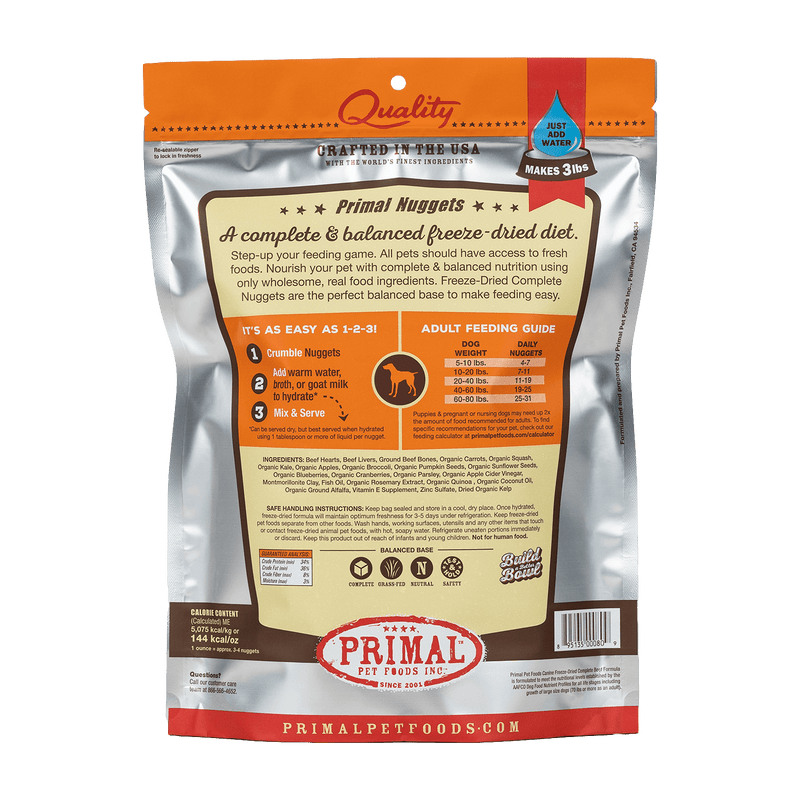 Primal Freeze Dried Nuggets Beef Formula Polkadog