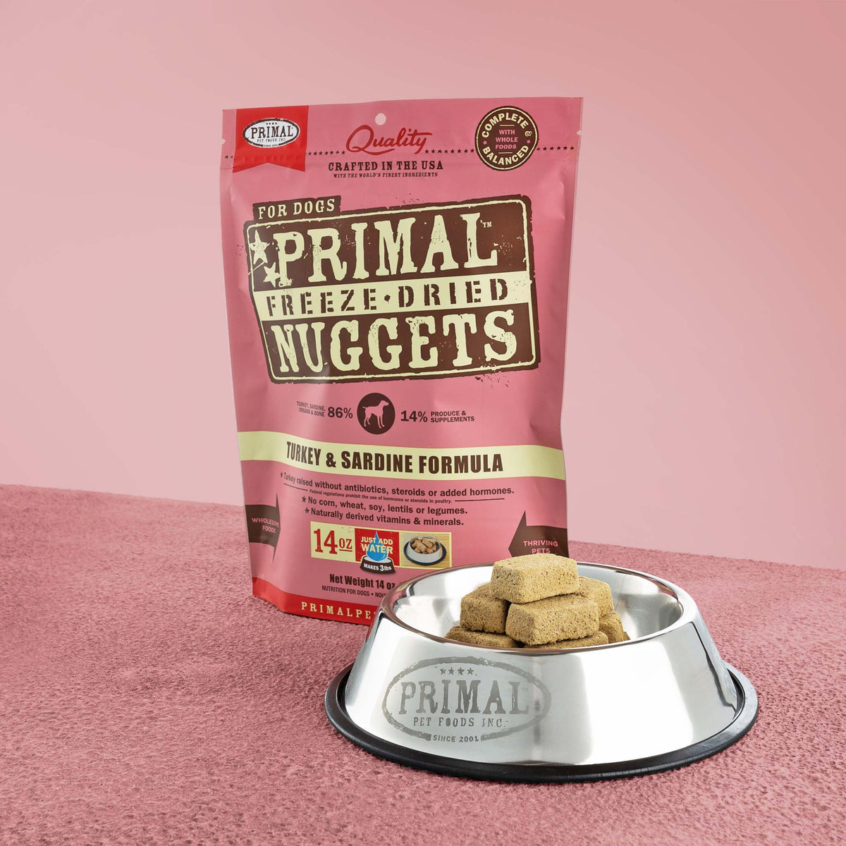 Primal FreezeDried Nuggets Turkey & Sardine Formula Polkadog