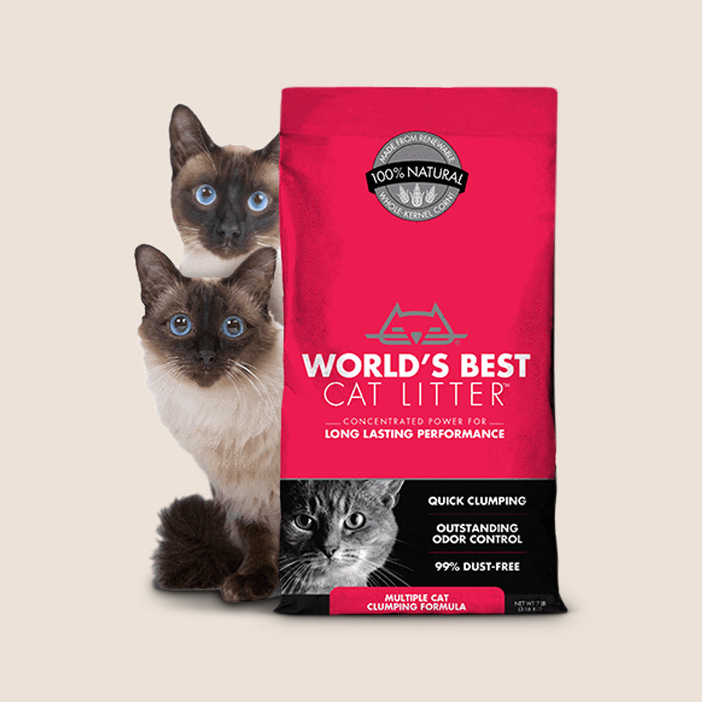 World's Best Clumping Formula Cat Litter Unscented, MultiCat Polkadog