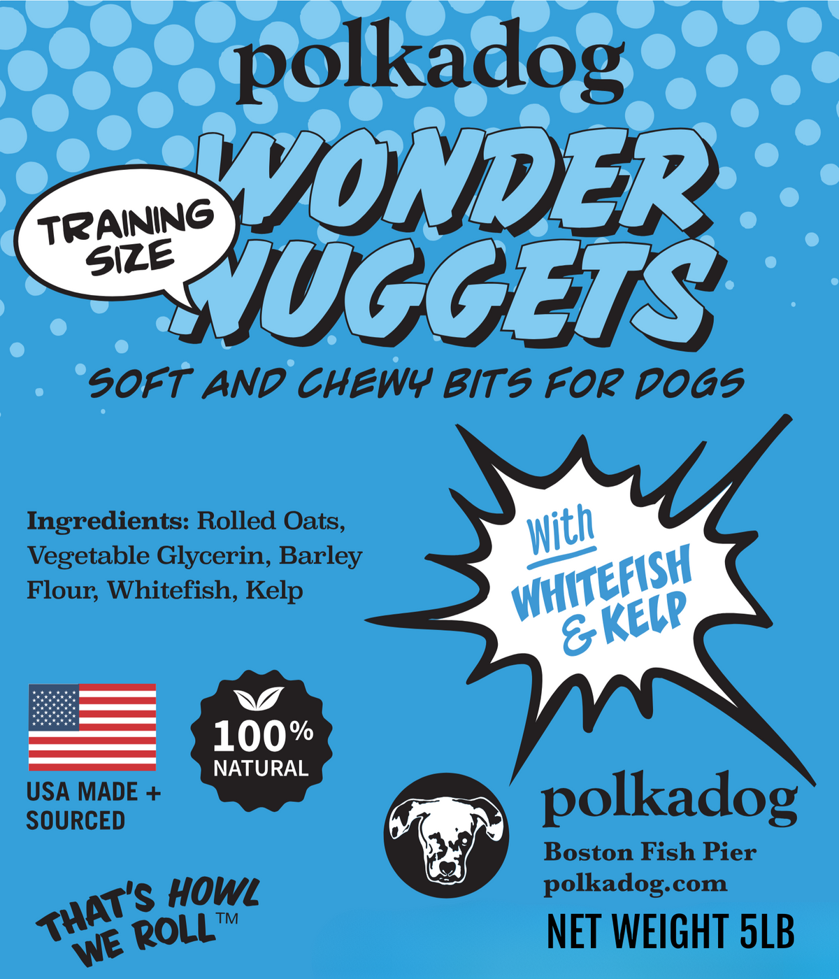 Polkadog Wonder Nuggets – Whitefish & Kelp Dog Treats