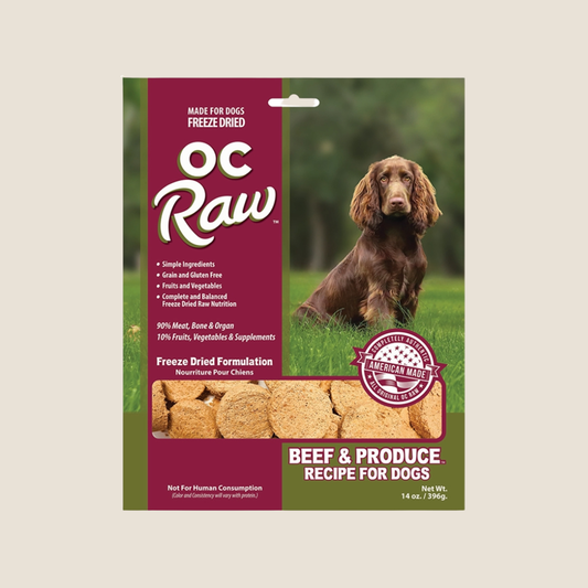 OC Raw Freeze Dried Patties Beef & Produce