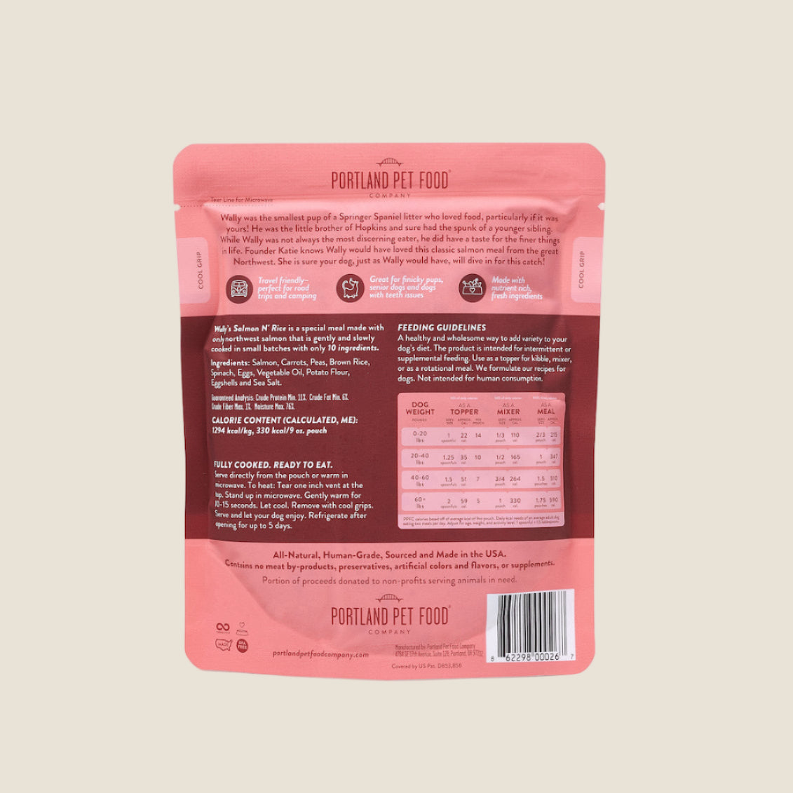 Portland Pet Food Company - Wally's Salmon N' Rice Homestyle Dog Meal