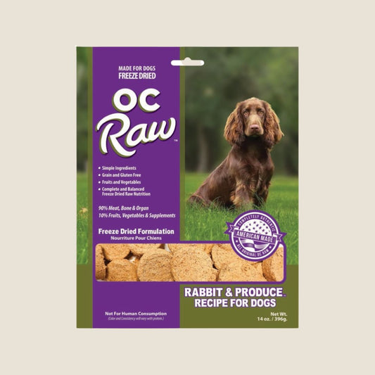 OC Raw Freeze Dried Patties Rabbit & Produce