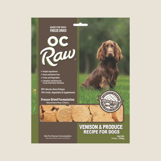 OC Raw Freeze Dried Patties Venison & Produce