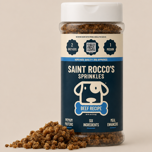 Saint Rocco's Beef Sprinkles dog meal topper, 6 oz bag