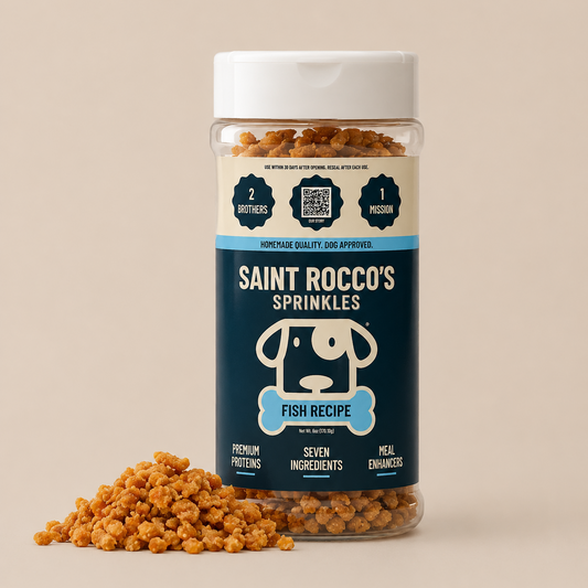 Saint Rocco's Fish Sprinkles salmon and cod dog meal topper, 6 oz bag