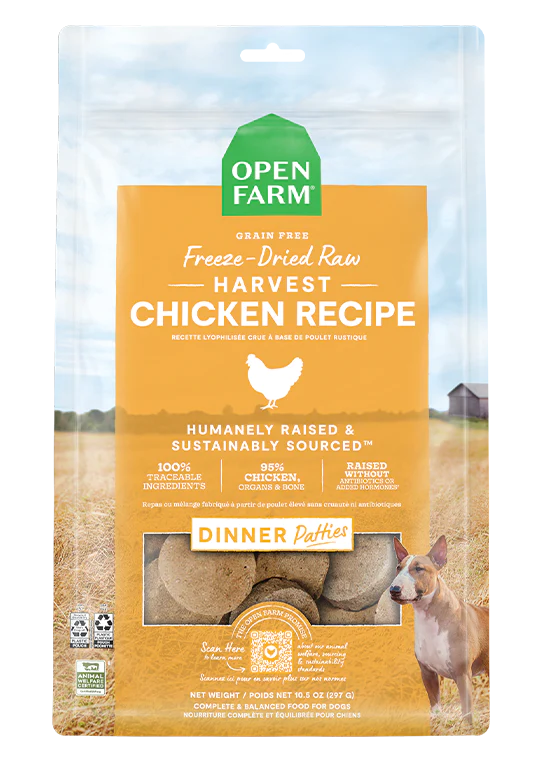 Open Farm - Harvest Chicken Freeze Dried Raw Patties