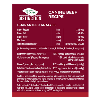 Nature's Logic Distinction Canine Beef – 24LB