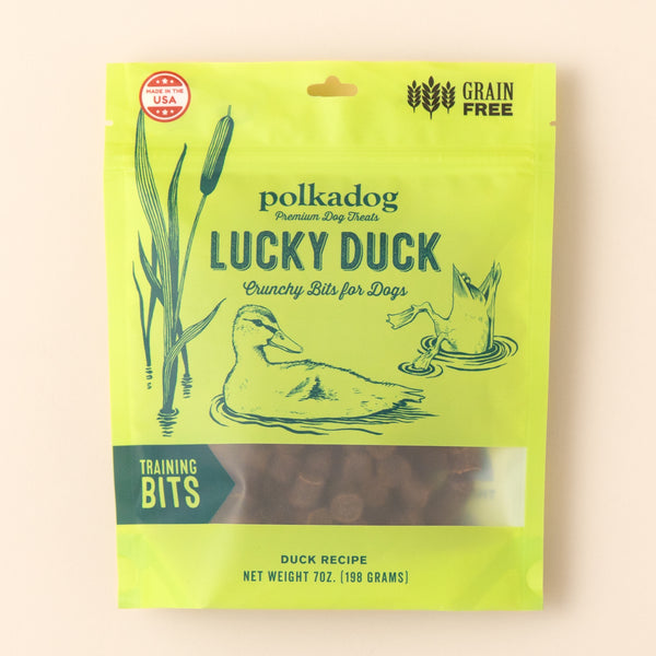Lucky Duck – Dried Liver Dog Training Bits – Polkadog
