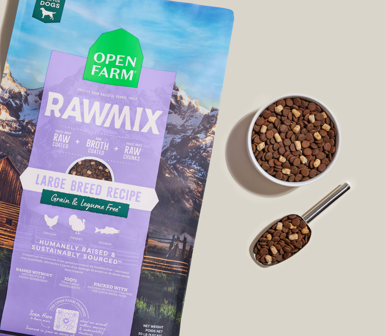 Open Farm RawMix Large Breed Grain-Free Dog Kibble