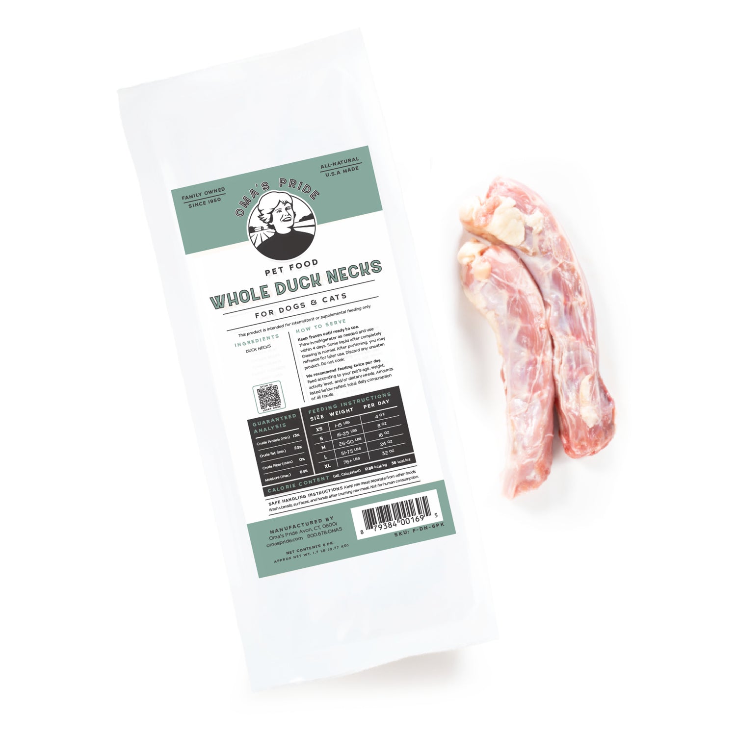 Oma's Pride - Raw Whole Duck Necks