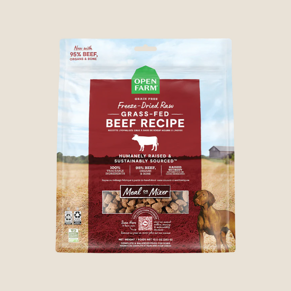 Open Farm Freeze Dried Farmer s Table Grass Fed Beef Recipe Polkadog