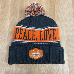 Peace, Love & Polka Orange Beanie