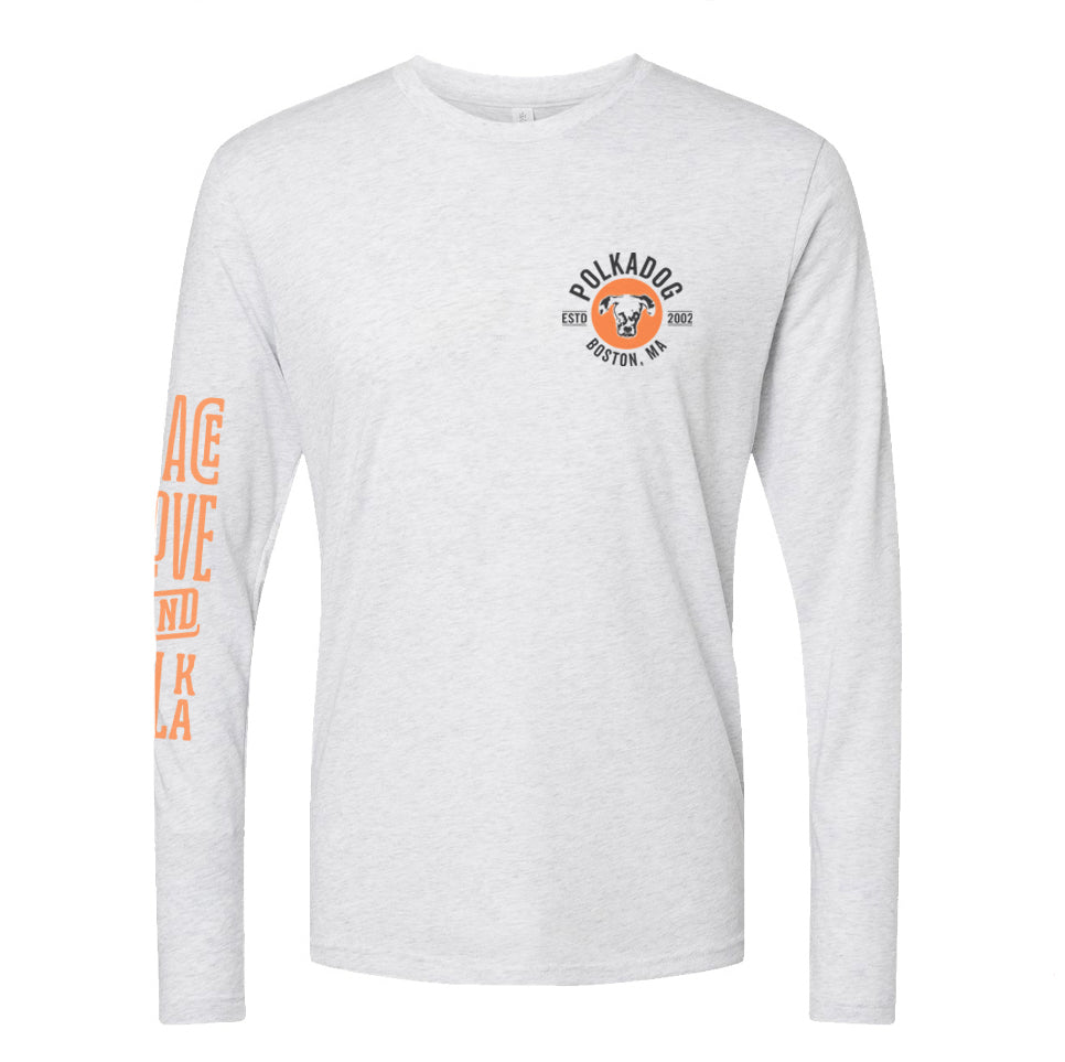 Pearl Peace Long Sleeve T-shirt - Heather White