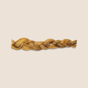 Grass-fed braided bully sticks or beef pizzle dog treats