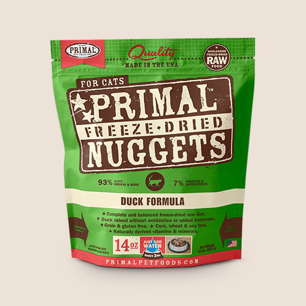 Primal Raw Cat Food Primal Duck - Freeze Dried Raw Cat Food - 14 Ounces